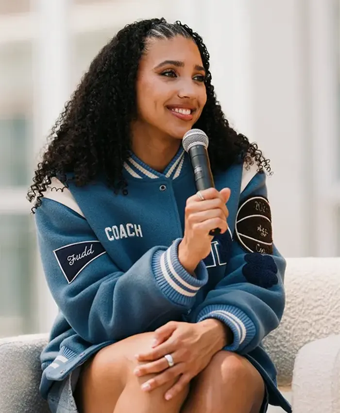 Buy WNBA All-Star Game 2026 Azzi Fudd Custom Coach Blue Bomber Jacket