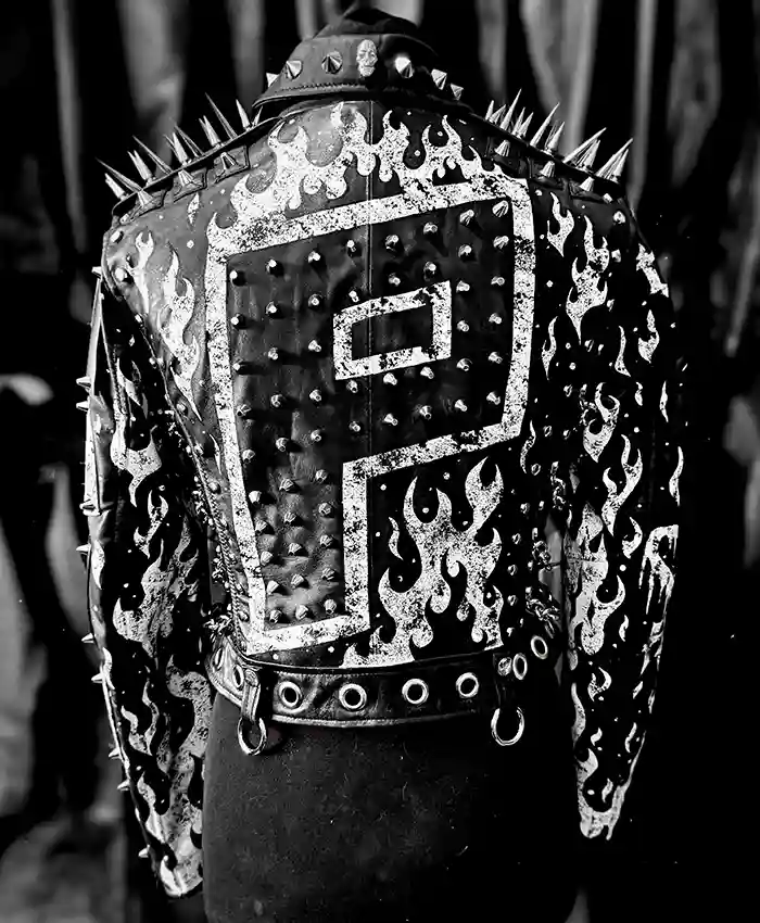 Buy WWE SummerSlam 2026 Minnesota Paige Saraya Bevis Black Leather Studded Jacket Back
