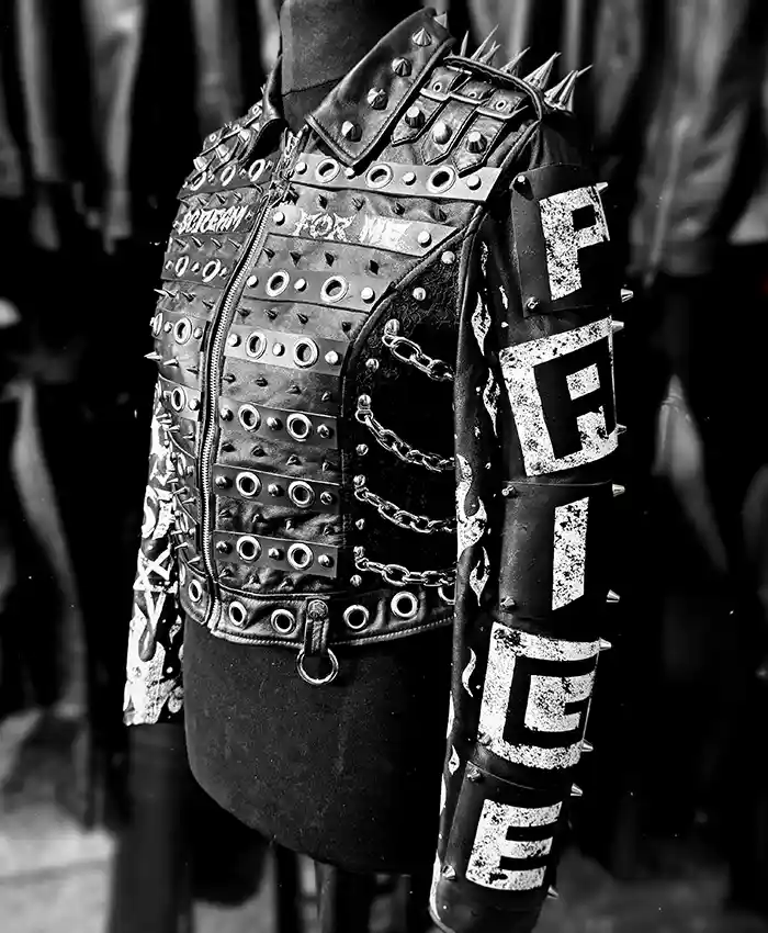 Buy WWE SummerSlam 2026 Minnesota Paige Saraya Bevis Black Leather Studded JacketSide View