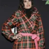 Buy Wicked Broadway 20th Anniversary Idina Menzel Plaid Checked Trench Coat Front