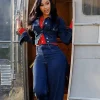 Buy Women’s Cardi B x Old Navy Navy Blue Denim Jacket For Sale