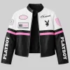 BuyPlayboy x Missguided Color Block Leather Jacket
