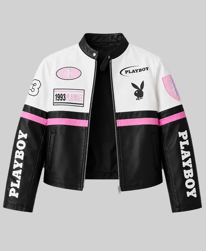 BuyPlayboy x Missguided Color Block Leather Jacket