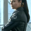 Captain Pike TV Series Star Trek Strange New Worlds Black Leather Jacket Back View