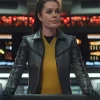 Captain Pike TV Series Star Trek Strange New Worlds Black Leather Jacket Front