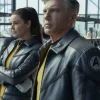 Captain Pike TV Series Star Trek Strange New Worlds Black Leather Jacket Side View