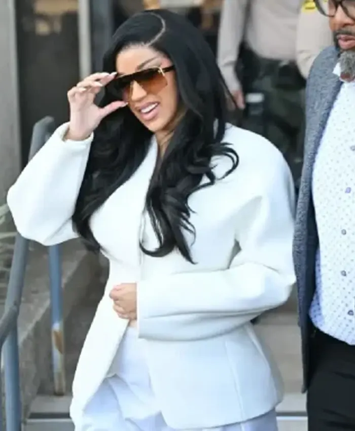 Cardi B 2026 Los Angeles White Jacket