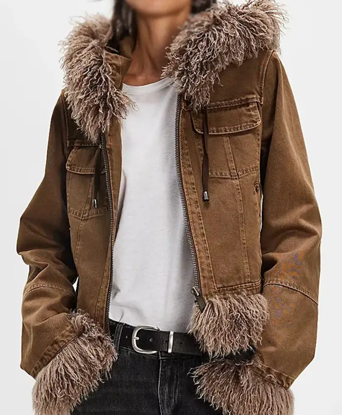 Catherine TV Series Furious 2026 Lola Petticrew Fur Brown Cotton Jacket