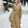 Celine Dion Paris Residency Beige Double-Breasted Trench Coat With Belt