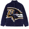 Chalk Line Baltimore Ravens Big Logo Purple Full-Zip Sherpa Jacket