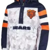 Chicago Bears Gridiron Raglan Half-Zip Hooded Jacket