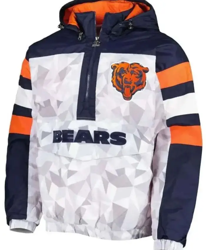 Chicago Bears Gridiron Raglan Half-Zip Hooded Jacket