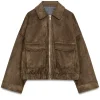 Christian Siriano TV Series Project Runway S22 Brown Suede Leather Jacket