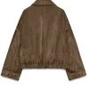 Christian Siriano TV Series Project Runway S22 Brown Suede Leather Jacket Back View