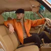 Close-up-of-Kith-for-BMW-2026-Orange-Leather-Hawthorne-Flight-Workwear-Jacket