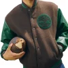 Close-up-of-Timberland-Brown-And-Green-Tree-Logo-Wool-Leather-Letterman-Varsity-Jacket