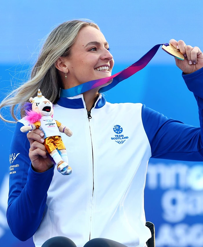 Commonwealth Games 2026 Melanie Woods White and Blue Full-Zip Track Jacket