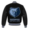 Concepcion Memphis Grizzlies Black Wool Varsity Bomber Jacket Style 2 Back