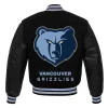 Concepcion Memphis Grizzlies Black Wool Varsity Bomber Jacket Style 3 Back