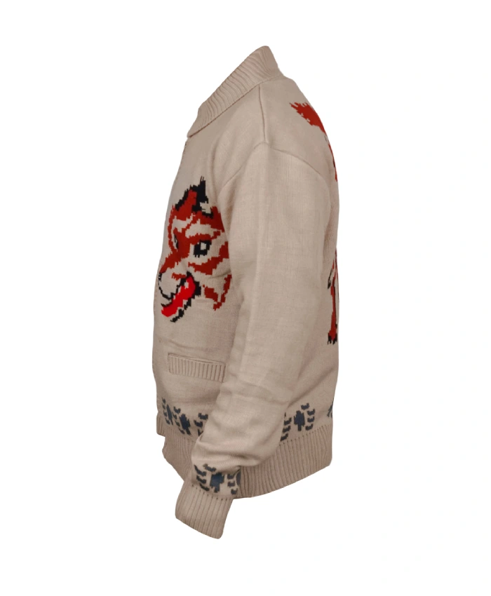 Ryan Gosling Project Hail Mary Ryland Grace cardigan jacket with wolf design