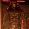 Crisis On Earth-X Dark Arrow Stephen Amell Hooded Leather Jacket Front