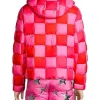 David Bromstad TV Series My Lottery Dream Home S19 Check Puffer Hooded Jacket Back