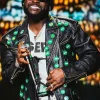 Davido Crystal Palace London Concert 2026 Black Leather Biker Jacket