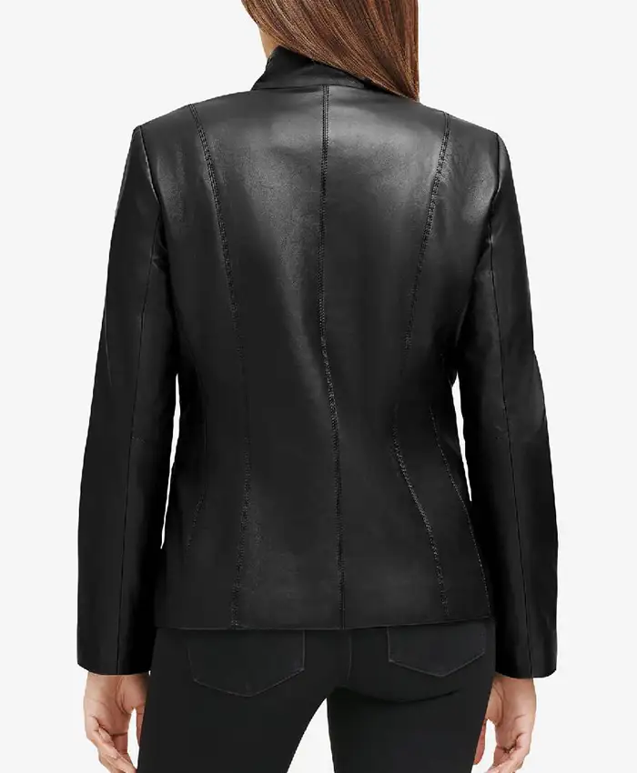 Debbie Claybourne TV Series Ride or Die 2026 Black Leather Jacket Back