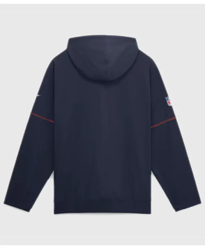 Denver Broncos 2026 Sideline Logo Glory Anorak Navy Blue Half-Zip Hooded Jacket