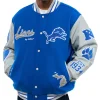 Detroit Lions Golf Wang Blue Letterman Jacket Mens