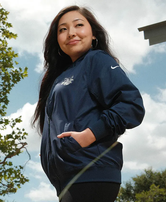 Disney D23 Mickey Mouse Nike Blue Bomber jacket For Women