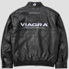 Drake Viagra Racing Leather Jacket Black