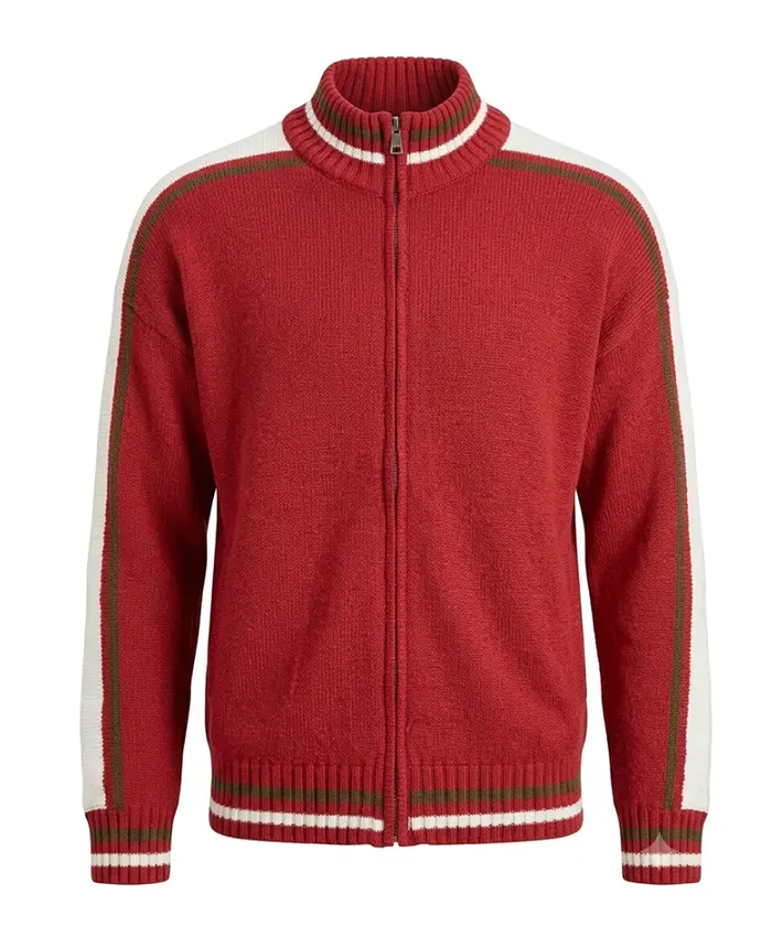 Drew Starkey TV Series Outer Banks 2026 Rafe Cameron Wool Bomber Jacket Front