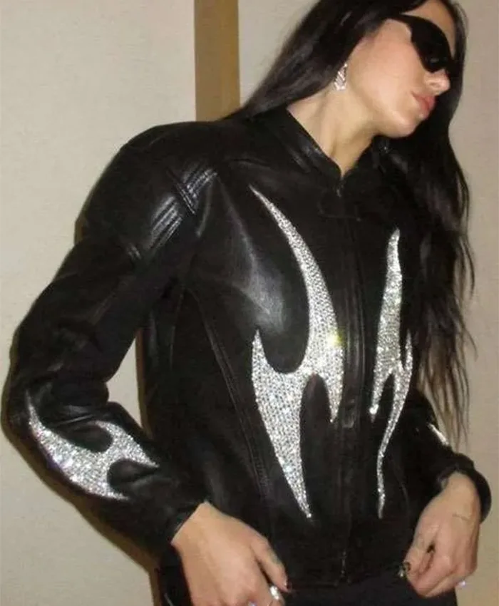 Dua Lipa Nostalgia Tour Black Leather Jacket