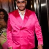 Fat Joe 56th Birthday Pink Satin Blazer