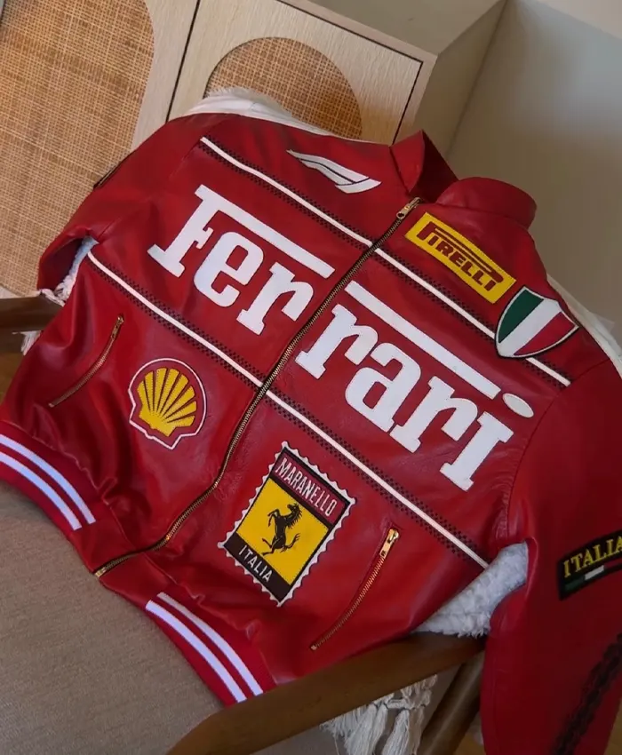Ferrari Custom Red Leather Jacket