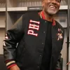George Lynch 25th Anniversary Of The 2001 Philadelphia 76ers Black Bomber Jacket Front