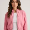 Get Parke x Maggie & Emma Pink Fleece Full Zip Up Mockneck Jacket