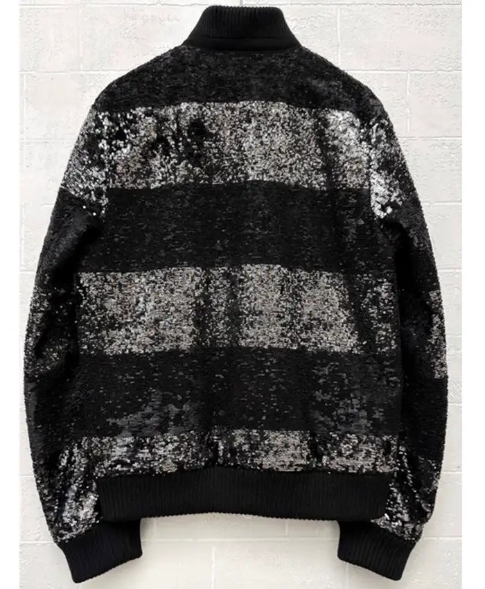 Get the Dior Homme AW07 Navigate Sequin Striped Wool Bomber Jacket On Sale