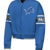 Girls Youth Detroit Lions Outerstuff Blue Bomber Jacket