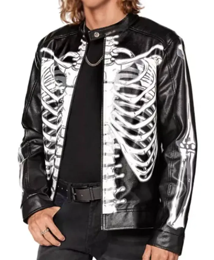 Halloween Adult Skeleton Leather Jacket