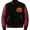 Halloween Fiery Pumpkin Varsity Jacket