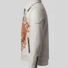Halloween Pumpkin Embroidered Leather Jacket For Sale