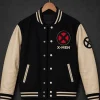 Halloween-X-Men-Loogo-Black-and-Beige-Varsity-Jacket-Front
