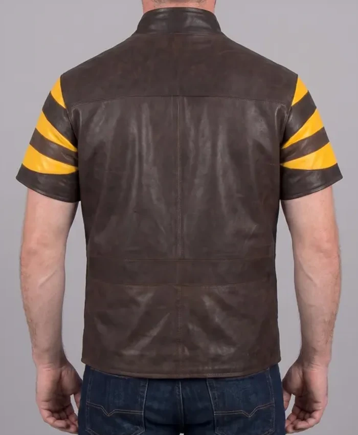 Halloween-X-Men-Wolverine-The-Last-Stand-Beast-Brown-Leather-Short-Sleeve-Jacket-Back