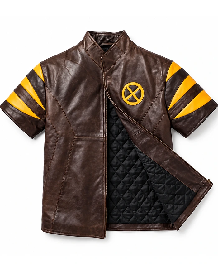 Halloween-X-Men-Wolverine-The-Last-Stand-Beast-Brown-Leather-Short-Sleeve-Jacket-Inner