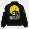 Halloween x Movie The Nightmare Before Christmas Black Wool Varsity Jacket
