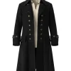 Halloween x Pirate Wool Swashbuckler Trench Coat On Sale Black