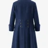 Halloween x Pirate Wool Swashbuckler Trench Coat On Sale Blue Back