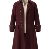 Halloween x Pirate Wool Swashbuckler Trench Coat On Sale Maroon
